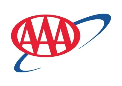 Red AAA letters inside a red oval with a blue swoosh encircling part of the oval on a white background.